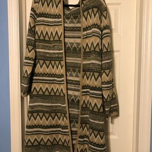 Faded Glory hooded long cardigan